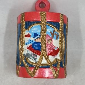 Vintage Painted Ceramic Drum Christmas Ornament